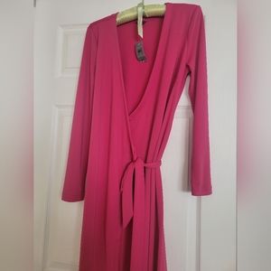 NWT Ann Taylor Matte Wrap Dress in Pink